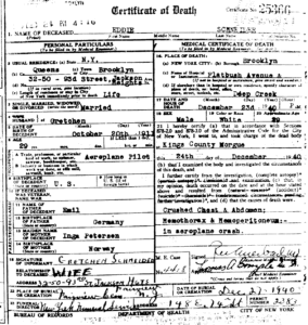 death certificate obituary record